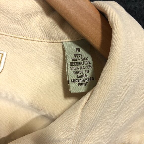 Tommy Bahama Silk Embroidery Panel Hawaiian Lost Swinging Paradise Shirt Size M - Picture 4 of 9